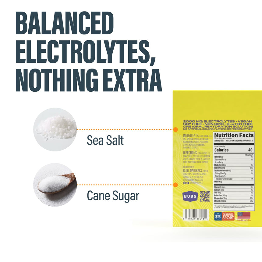 BUBS Naturals Hydrate or Die | Electrolyte Drink Mix
