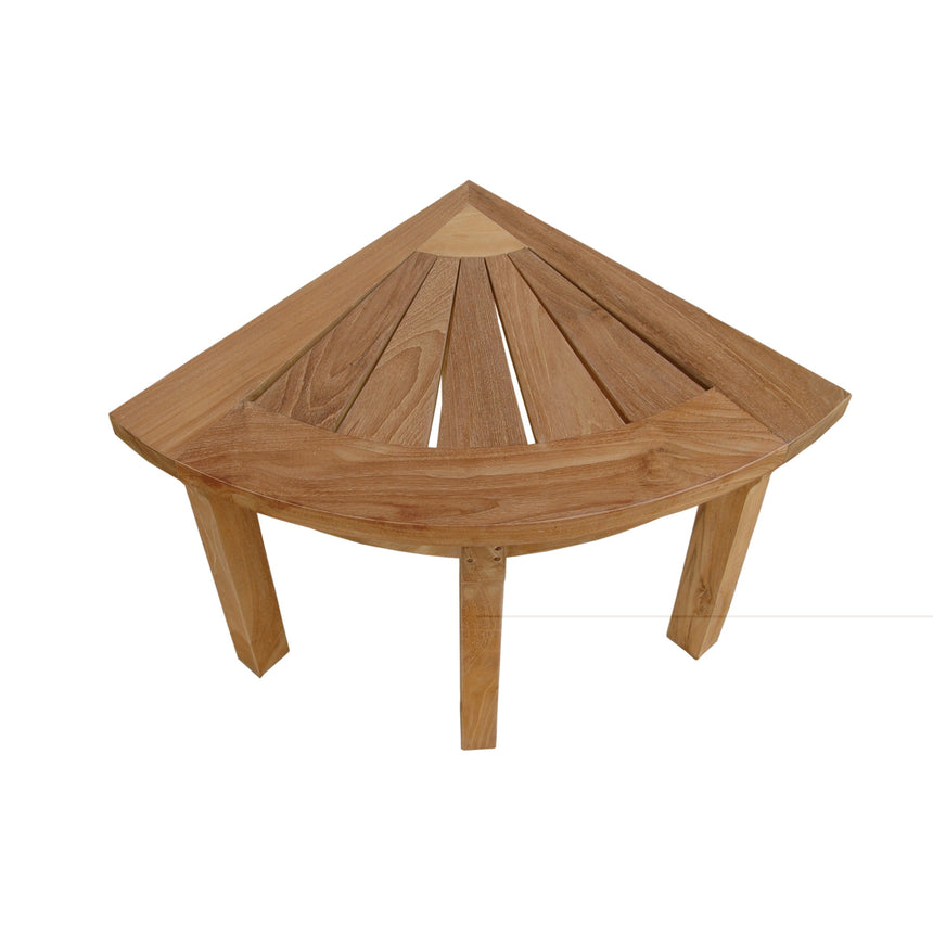 Anderson Teak Corner Shower Stool | Solid Teak, 400 lb Capacity