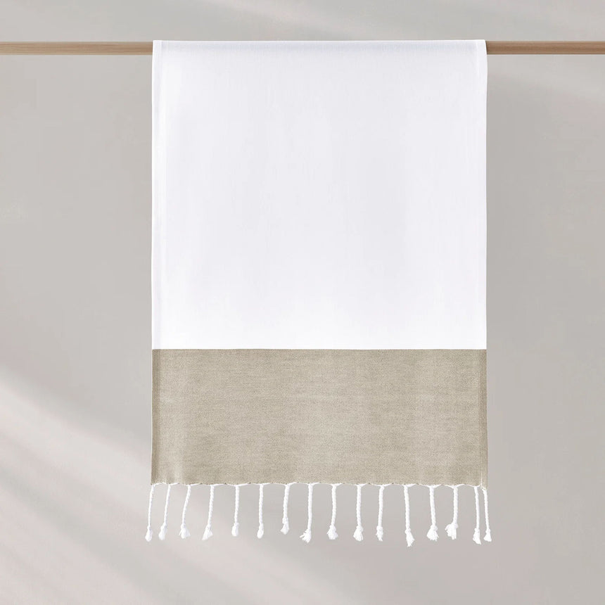 Kassatex Peshtemal Turkish Hand Towel | 100% Turkish Cotton | Flat-Woven with Hand-Knotted Fringe