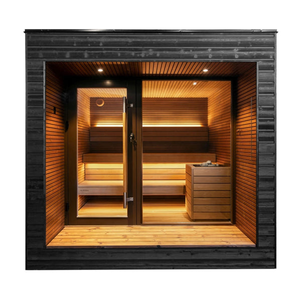 Auroom Arti 91×111 Outdoor Sauna | 5-Person Cabin with Front Terrace