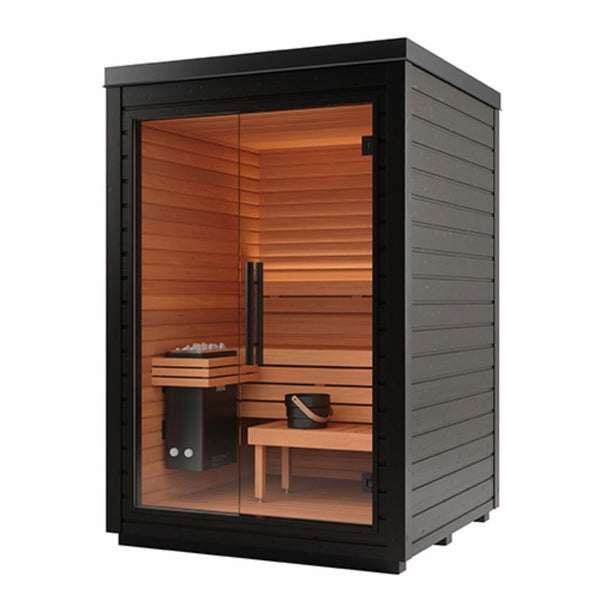 Auroom Mira S Outdoor Sauna | 2-Person Glass Front Cabin Kit