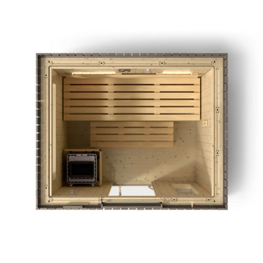 Kohler C2 Outdoor Sauna Kit, Weathered Grey Spruce, Up to 6 Persons