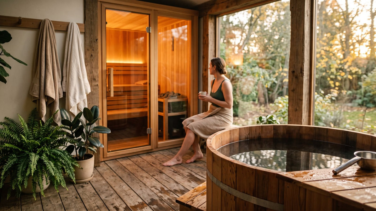 Contrast therapy at home: a cold plunge a few steps from a sauna