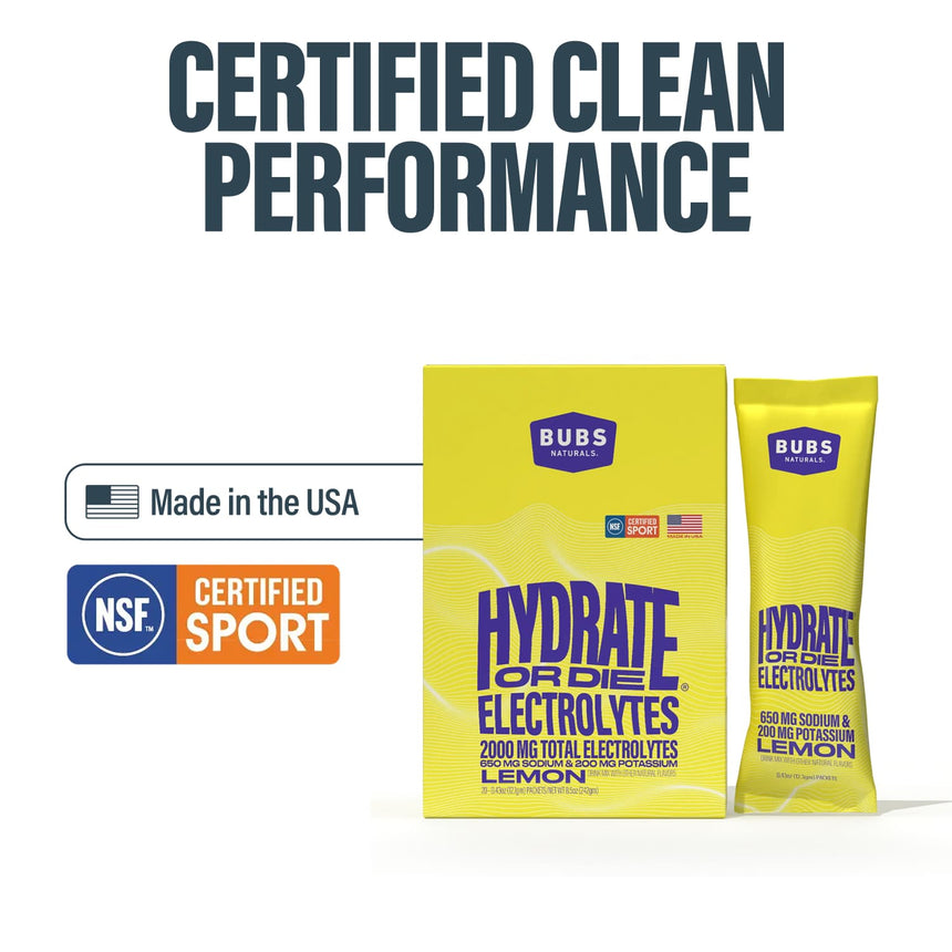 BUBS Naturals Hydrate or Die | Electrolyte Drink Mix