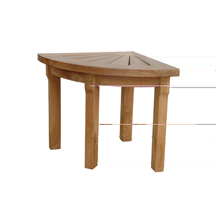 Anderson Teak Corner Shower Stool | Solid Teak, 400 lb Capacity