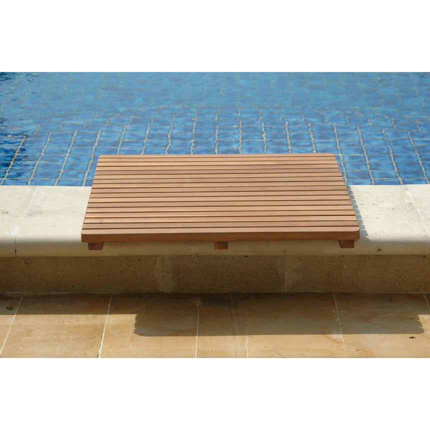 Anderson Teak Shower Mat | Solid Teak with Rubber Feet