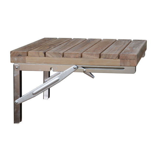 Anderson Teak Wall-Mount Folding Seat | Unfinished A-Grade Teak