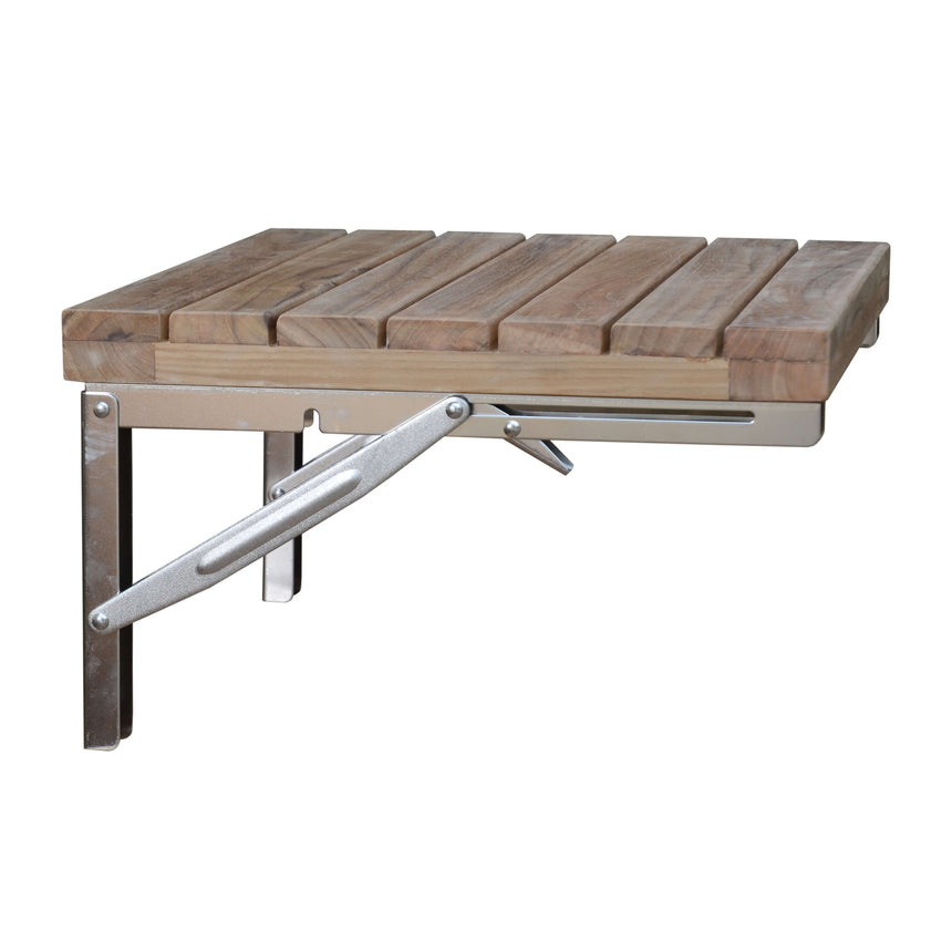 Anderson Teak Wall-Mount Folding Seat | Unfinished A-Grade Teak