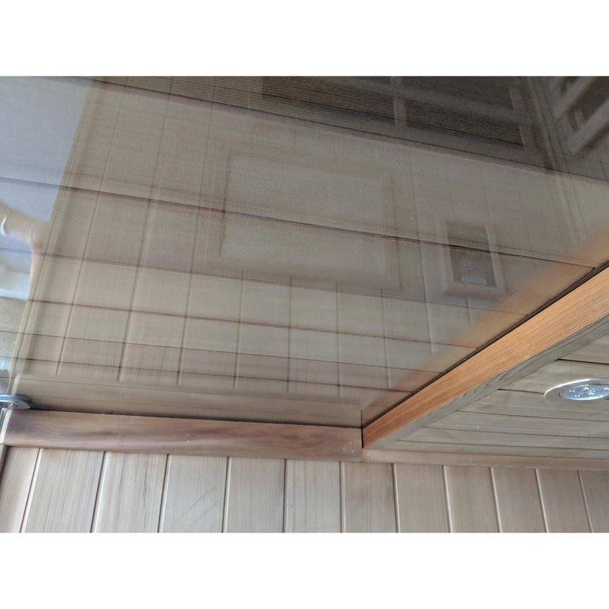 Clearlight Sanctuary 2 tempered glass roof detail showing Italian-inspired open ceiling design