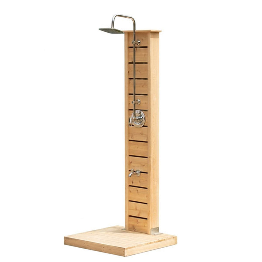 Dundalk LeisureCraft Canadian Timber Sierra Outdoor Shower | Freestanding Cedar Pillar