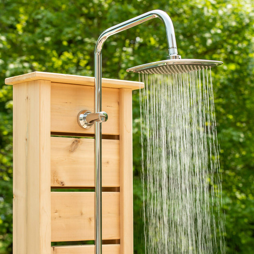 Dundalk LeisureCraft Canadian Timber Sierra Outdoor Shower | Freestanding Cedar Pillar