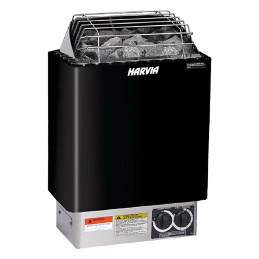 Harvia KIP60B 6kW Electric Sauna Heater with Built-In Controls | Black
