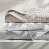 Kassatex Canal Waffle Towels | 600 GSM Waffle Front with Zero-Twist Terry Back | 100% Cotton