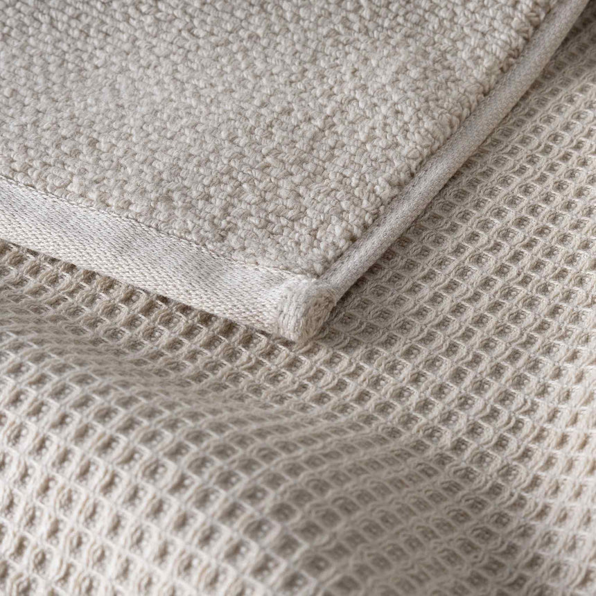 Kassatex Canal Waffle Towels | 600 GSM Waffle Front with Zero-Twist Terry Back | 100% Cotton