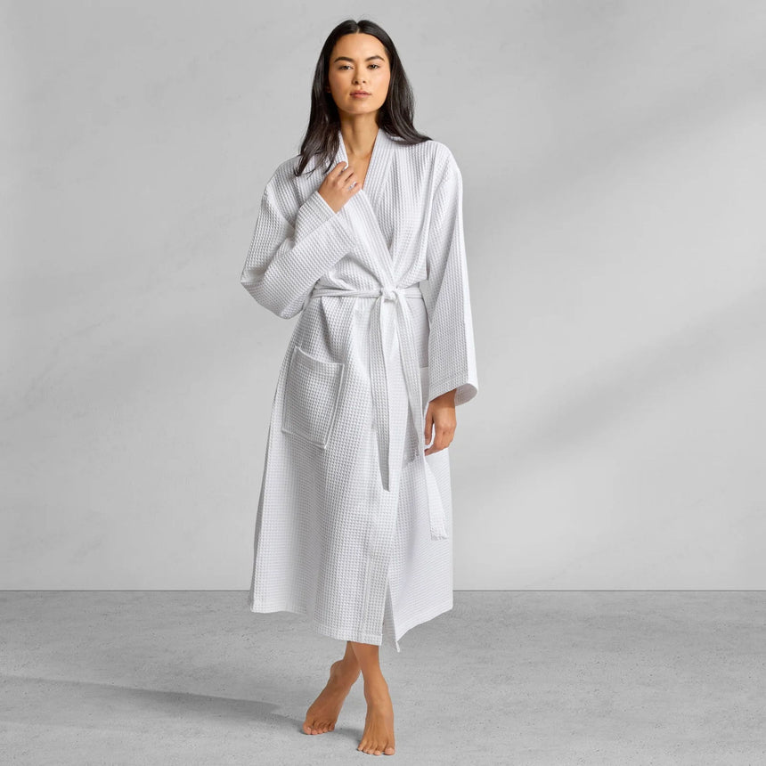Kassatex Hotel Kimono Waffle Robe | 100% Cotton Waffle Weave | Lightweight Kimono Cut