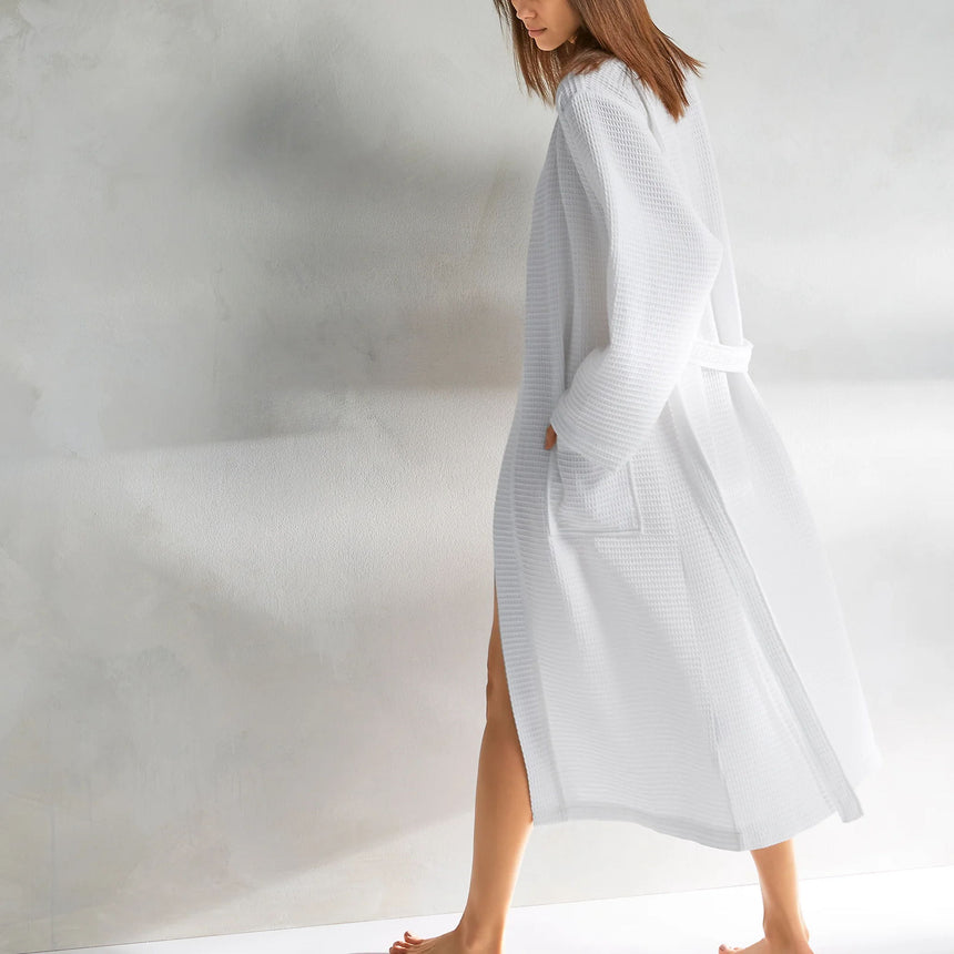 Kassatex Hotel Kimono Waffle Robe | 100% Cotton Waffle Weave | Lightweight Kimono Cut