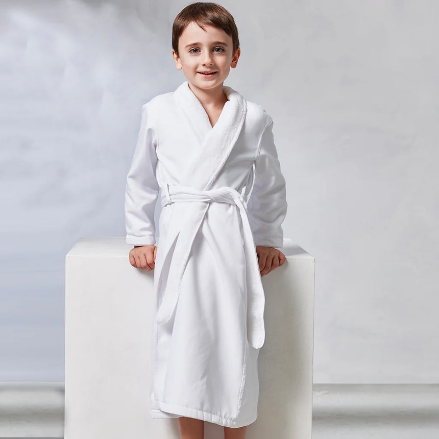 Kassatex Kids Spa Robe | Microfiber with Fleece Lining | Toddler to Size 10-12