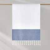 Kassatex Peshtemal Turkish Hand Towel | 100% Turkish Cotton | Flat-Woven with Hand-Knotted Fringe