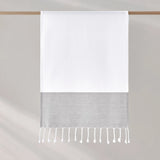 Kassatex Peshtemal Turkish Hand Towel | 100% Turkish Cotton | Flat-Woven with Hand-Knotted Fringe