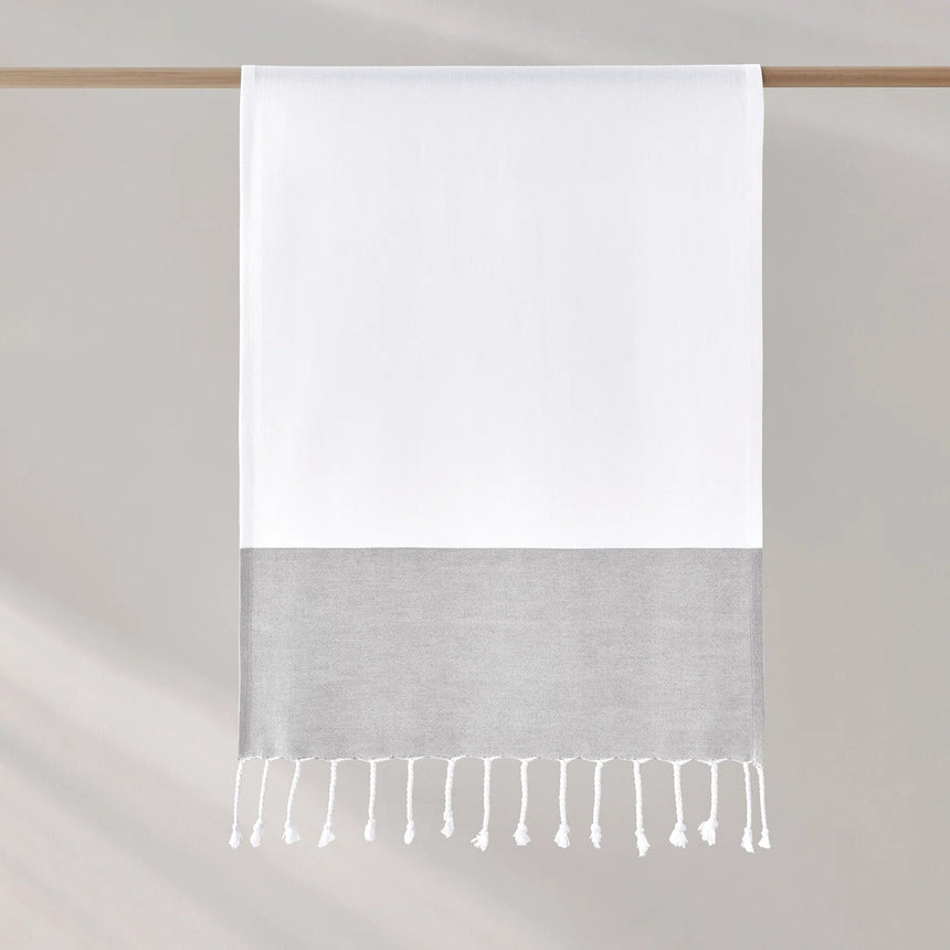 Kassatex Peshtemal Turkish Hand Towel | 100% Turkish Cotton | Flat-Woven with Hand-Knotted Fringe