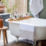 Kassatex Peshtemal Turkish Hand Towel | 100% Turkish Cotton | Flat-Woven with Hand-Knotted Fringe