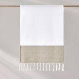 Kassatex Peshtemal Turkish Hand Towel | 100% Turkish Cotton | Flat-Woven with Hand-Knotted Fringe