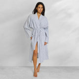 Kassatex Striped Peshtemal Turkish Robe | 100% Turkish Cotton | Lightweight Quick-Dry Sauna Robe