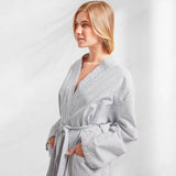 Kassatex Striped Peshtemal Turkish Robe | 100% Turkish Cotton | Lightweight Quick-Dry Sauna Robe
