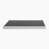 Revive Acrylic Basin with dark composite deck slats set in its white acrylic base