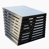 Revive Chiller Cover from another angle, with horizontal slats on two sides under its flat top