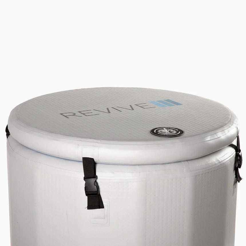 Revive Inflatable Barrel Plunge insulated inflatable cover with buckle straps