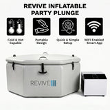 Revive Inflatable Party Plunge features: cold and hot capable, portable design, quick and simple setup and Wi-Fi smart app