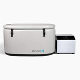 Revive Inflatable Plunge portable cold plunge with insulated cover and external chiller