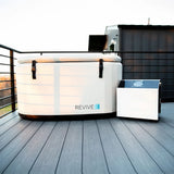 Revive Inflatable Plunge and chiller set up on an outdoor deck