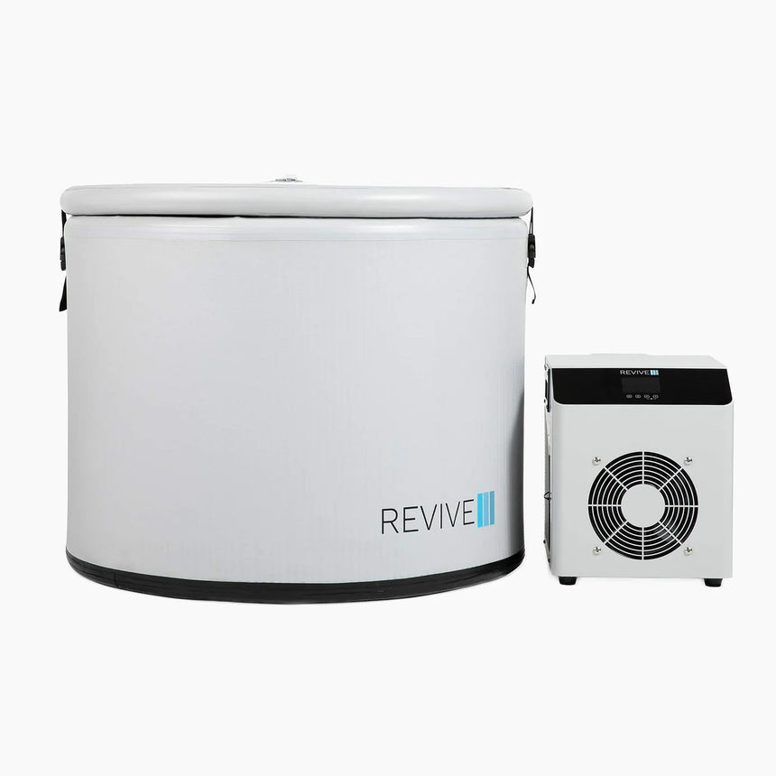 Revive Inflatable Pod Plunge with insulated cover and compact 0.3 HP chiller