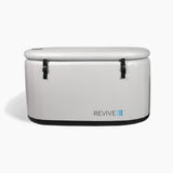 Revive Inflatable Tub ice bath tub with its cover fastened by two buckle straps
