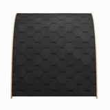 SaunaLife Model G3 Garden Series sauna top view showing black hexagonal shingle roof pattern on parabolic arch design.