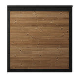 SaunaLife GL6 Garden Luxury sauna rear exterior wall showing thermo-spruce horizontal board construction with black frame trim.