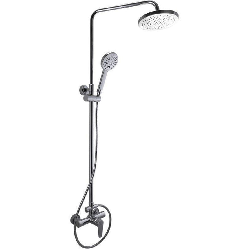 SaunaLife Model R3 Rain Series Outdoor Barrel Shower | Thermo-Spruce Enclosure