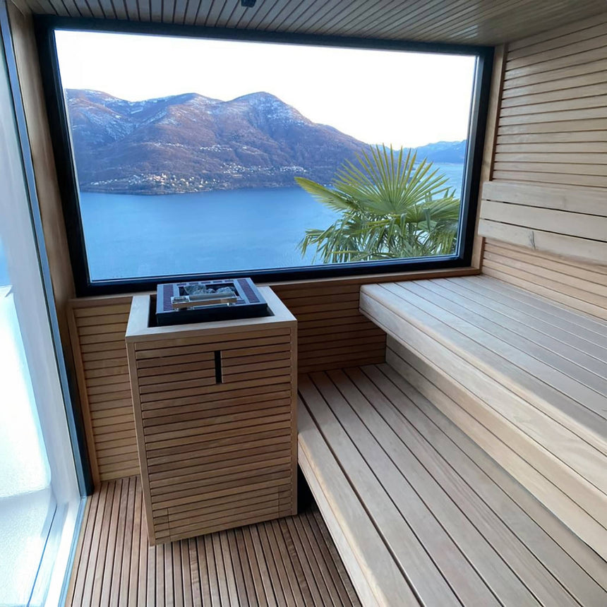 Auroom Arti 91×111 Outdoor Sauna | 5-Person Cabin with Front Terrace