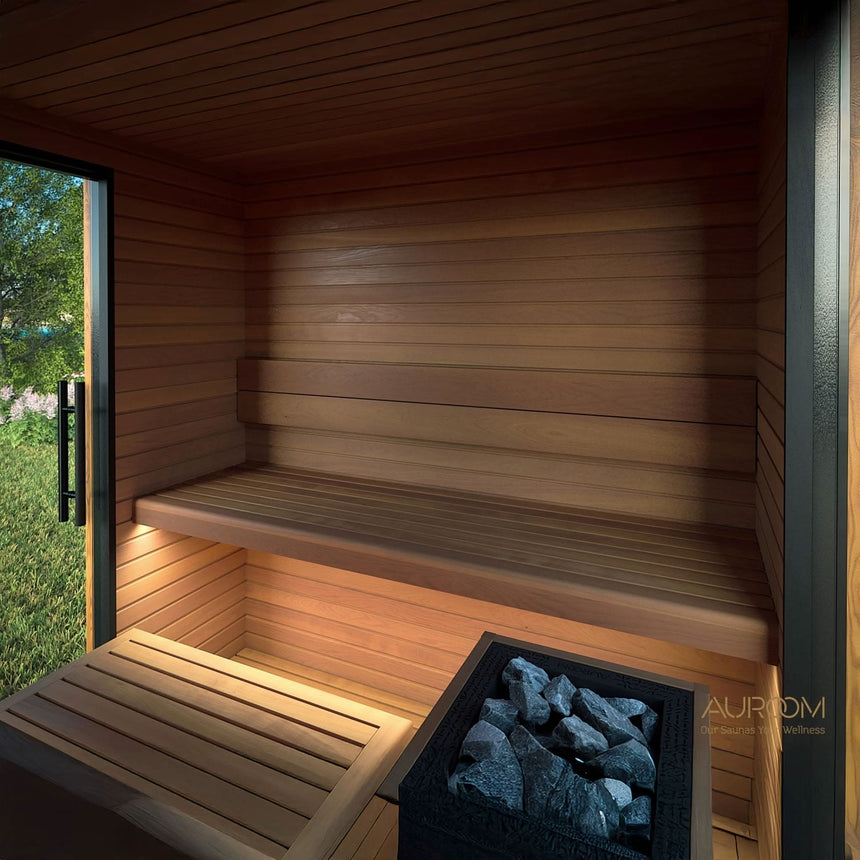 Auroom Garda 90×90 Outdoor Sauna | 6-Person Fully Assembled Cabin