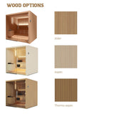 Auroom Libera 48×71 Indoor Sauna Kit | 2-Person Designer Glass-Front Finnish Sauna