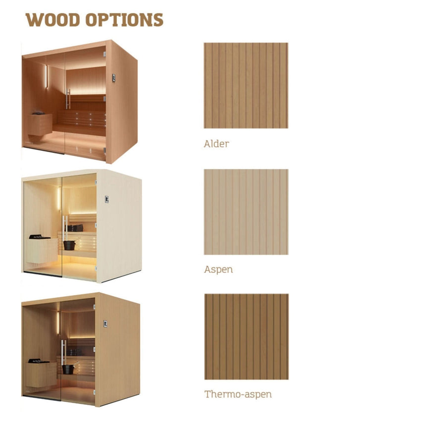 Auroom Libera 48×71 Indoor Sauna Kit | 2-Person Designer Glass-Front Finnish Sauna