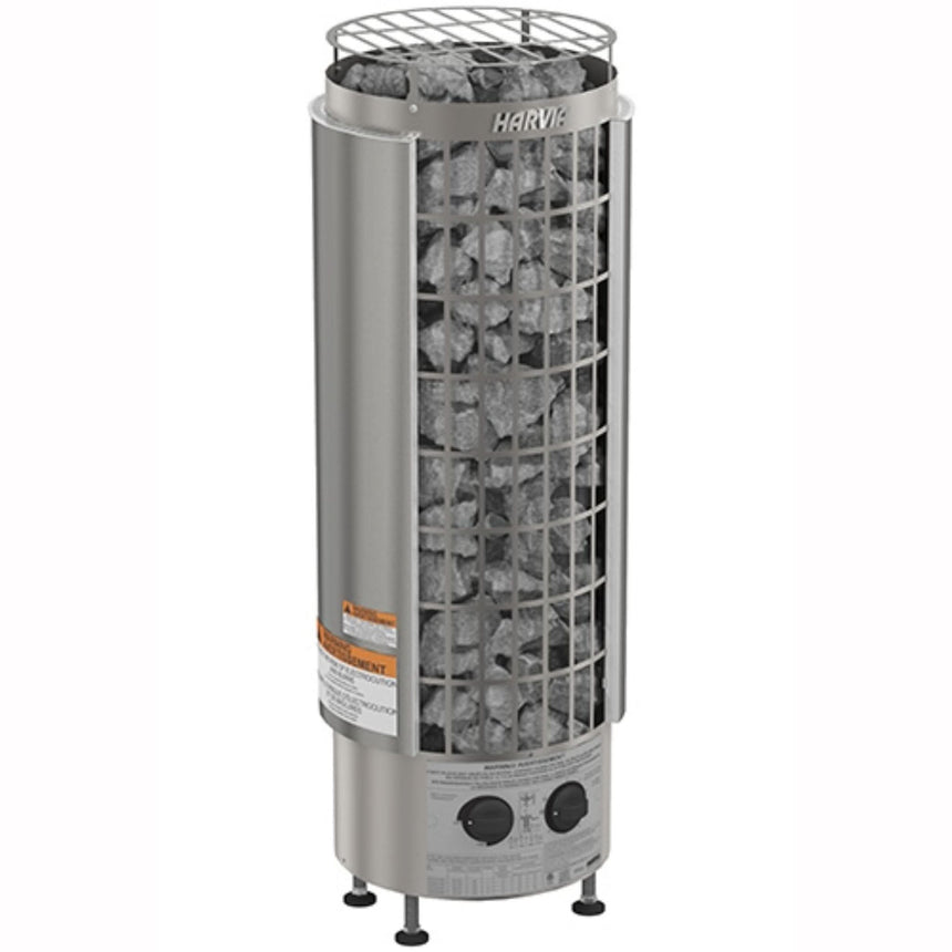 Harvia Cilindro Half Series PC60E 6kW Electric Sauna Heater with External Controls