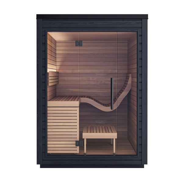 Auroom Aura 69×68 Outdoor Sauna | 2-Person Glass Front Cabin Kit