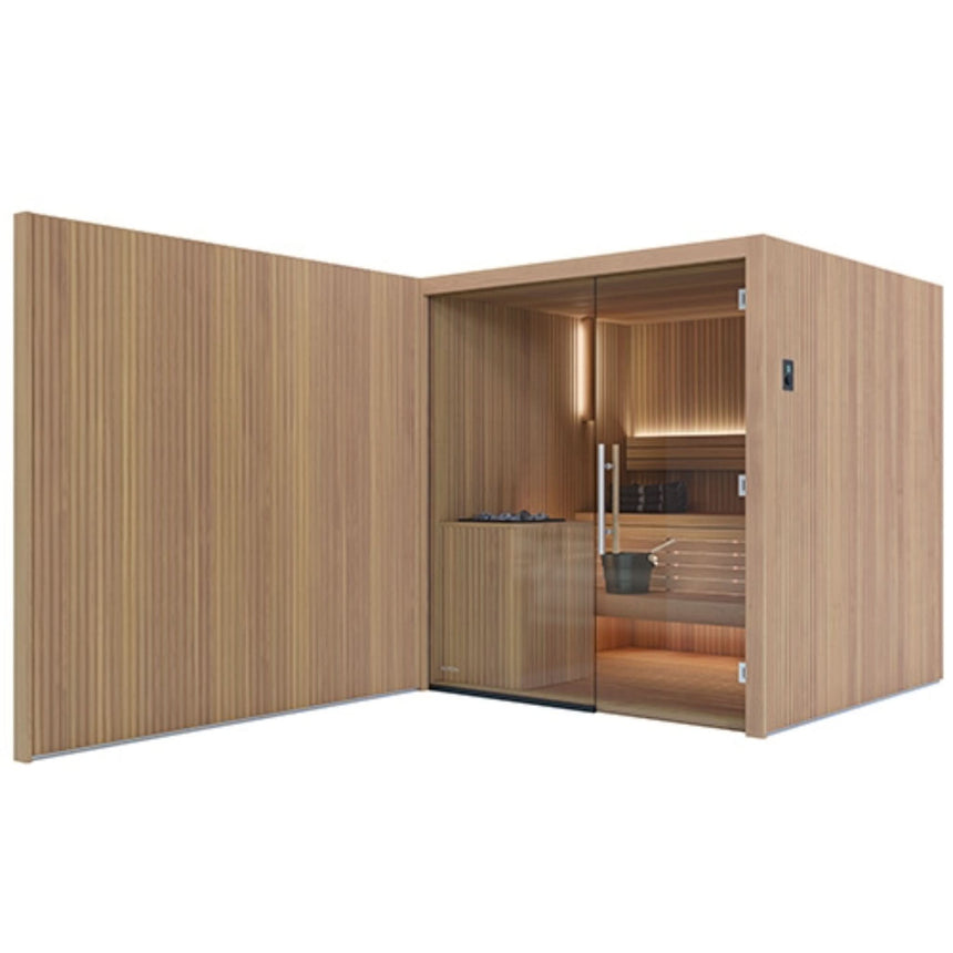Auroom Libera 48×71 Indoor Sauna Kit | 2-Person Designer Glass-Front Finnish Sauna