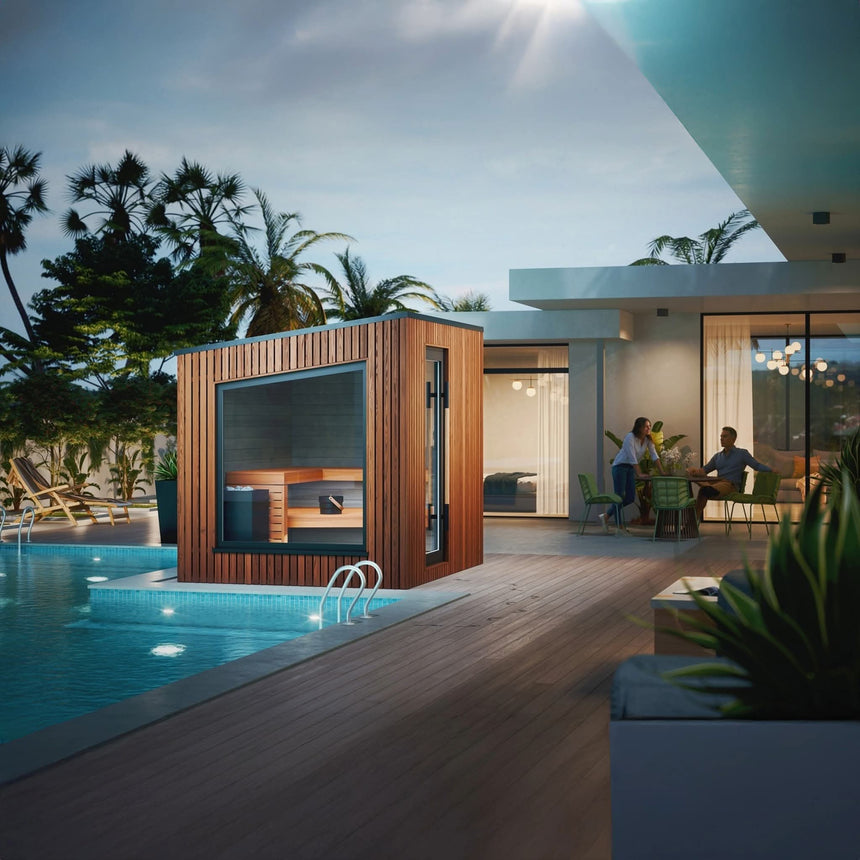 Auroom Terra 102×87 Outdoor Sauna | 5-Person Fully Assembled Cabin