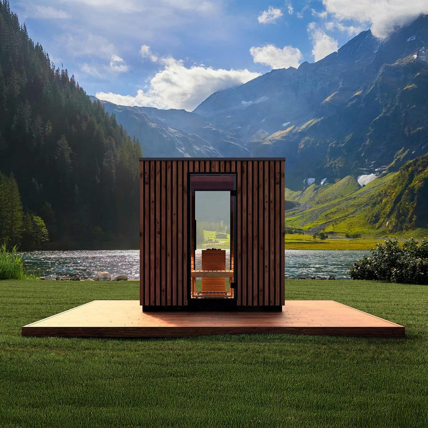 Auroom Garda 90×90 Outdoor Sauna | 6-Person Fully Assembled Cabin
