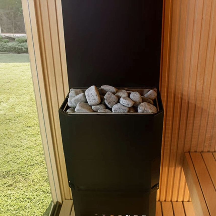 Saunum AIR 5 4.8kW Electric Sauna Heater with Climate Equalizer | Nordic Black