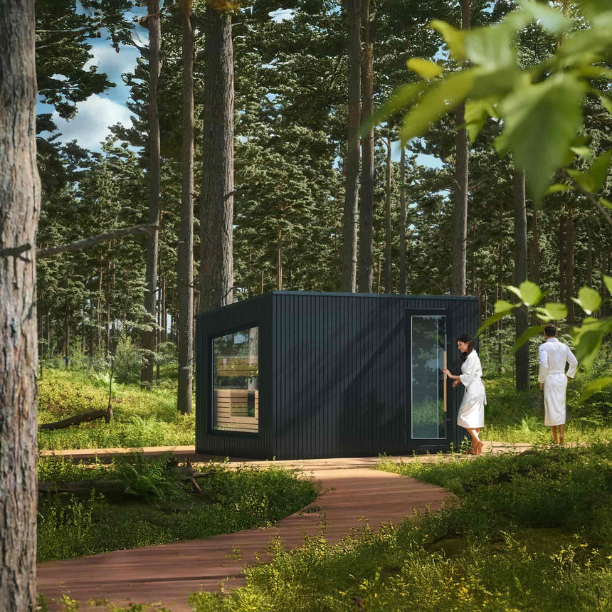 Auroom Terra 151×87 Outdoor Sauna | 6-Person Cabin with Changing Room